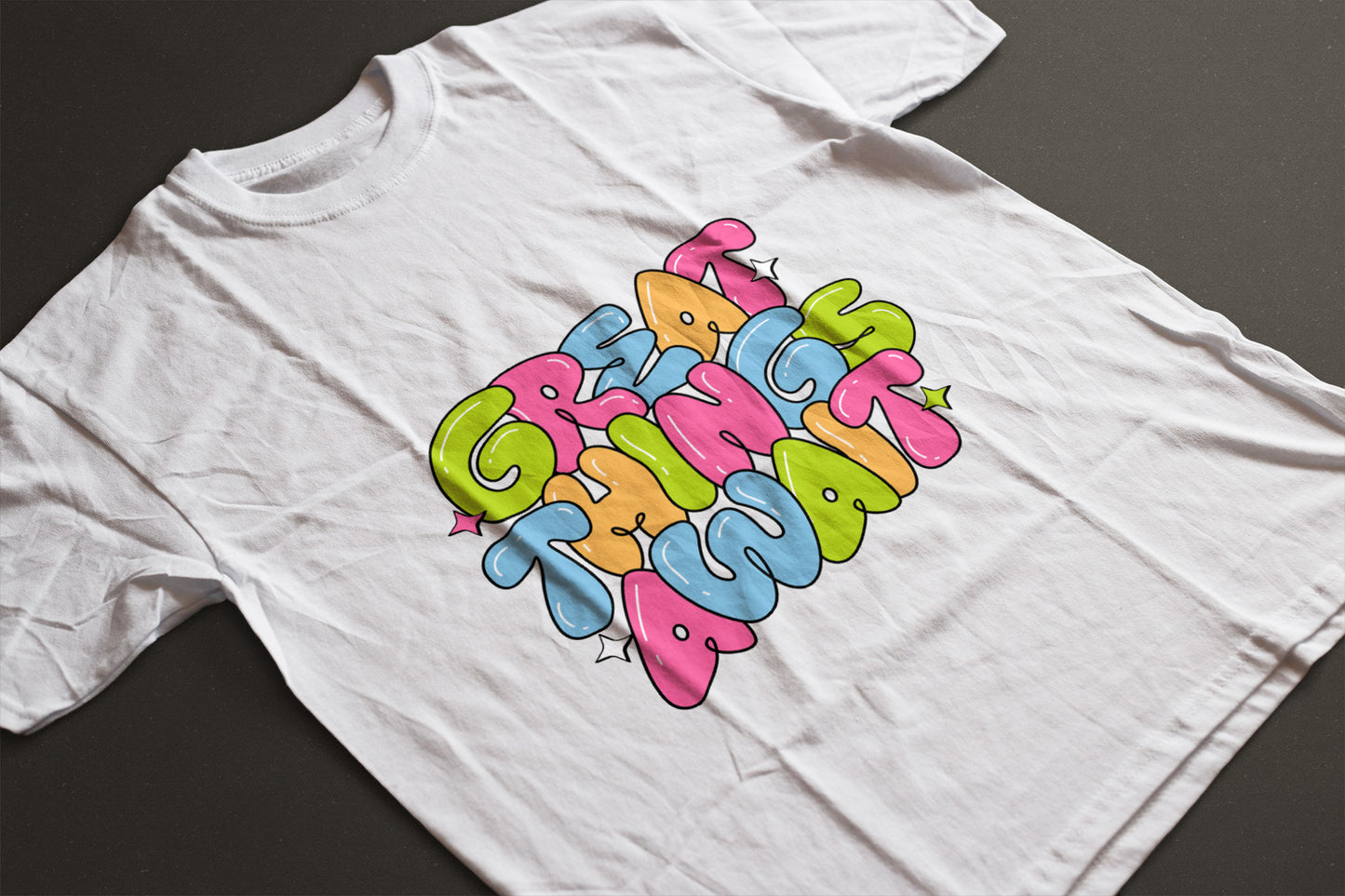 "Great Things Ahead" β Bubble Letter Tee