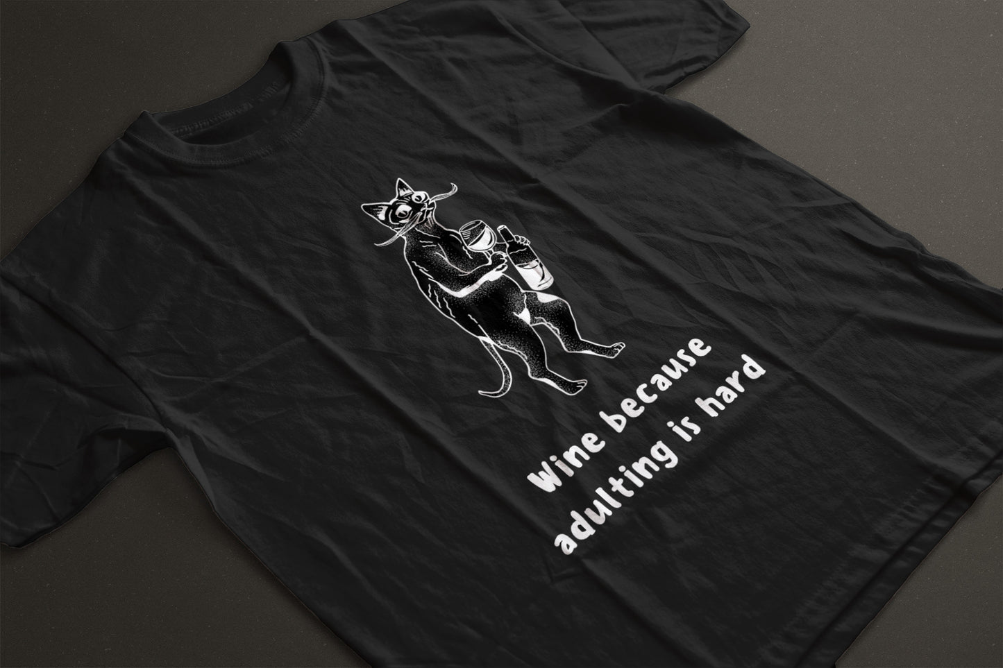 "Wine + Chaos" – Cat Lover Tee