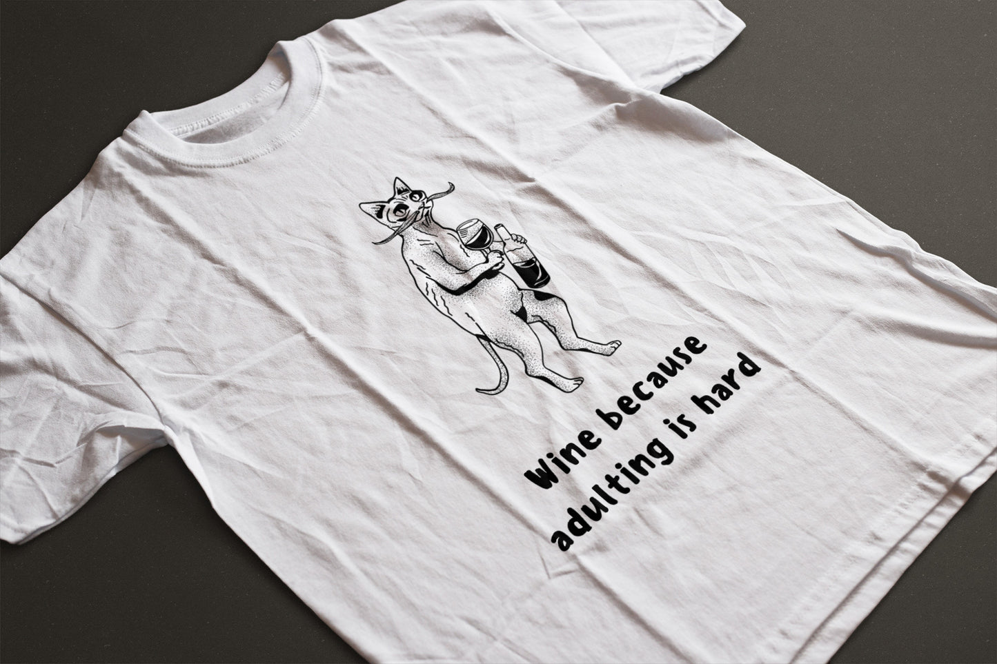 "Wine + Chaos" – Cat Lover Tee